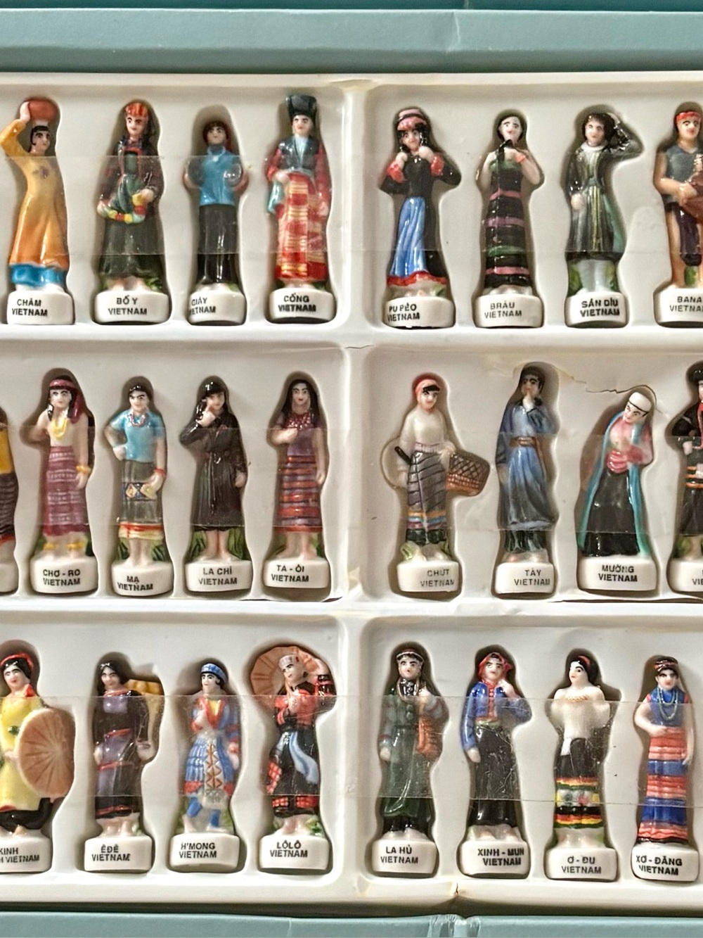 Vintage Minh Long Vietnamese miniature porcelain figurines Complete Set of 60